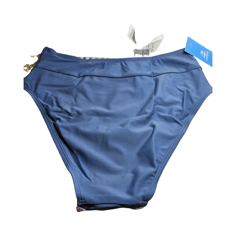 1 NWOT Size Small Cupshe Blue with White Trim Swim Bottoms - Picture 5 of 5
